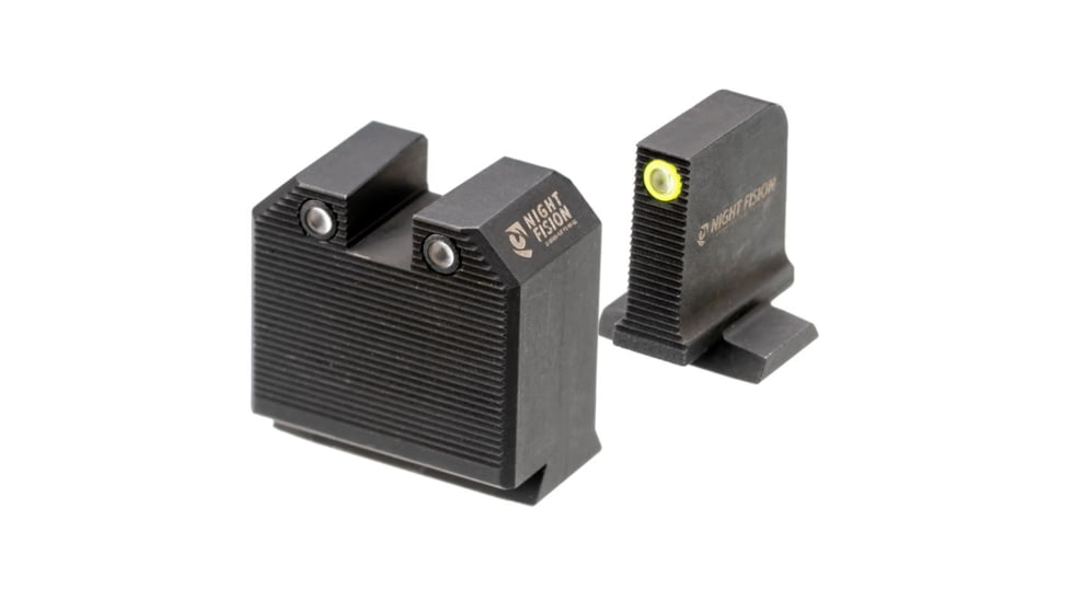 Night Fision Optics Ready Stealth Smith &amp; Wesson Night Sight Set, S&amp;W M&amp;P w/ DPP/509t/Acro, Yellow Front Ring, SAW-205-464-560-YGZG