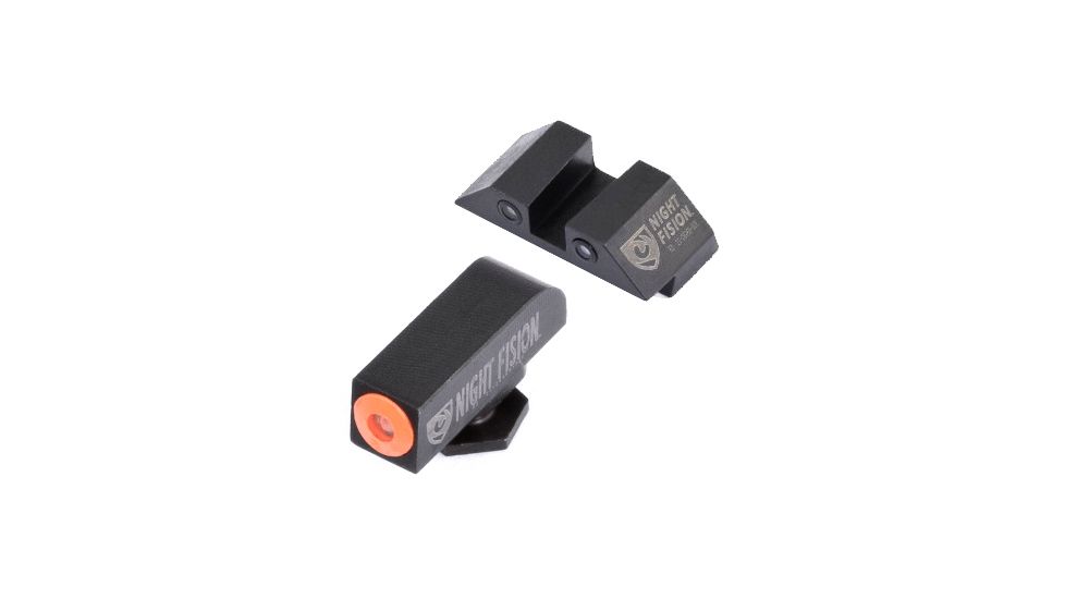 Night Fision Perfect Dot Night Sight Set w/Orange Front, Square Black Rear, w/Green Tritium, Glock 17/17L/19/22-28/31-35/37-39, GLK-001-003-OGZG