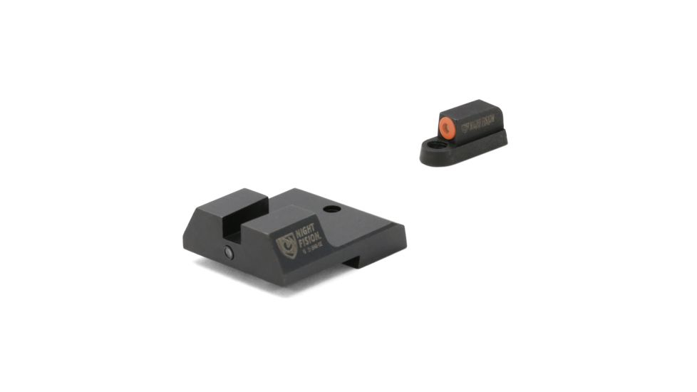 Night Fision Perfect Dot Accur8 Front Night Sights w/ Square Notch Rear for CZ-USA, Orange Front w/ Green Tritium - Black Rear w/ Gree, fits P-10C, CZU-077-015-OGZG