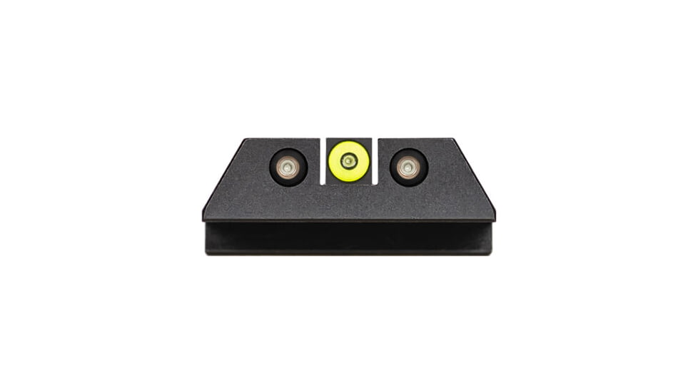 Night Fision Perfect Dot Accur8 Front Night Sights w/ Square Notch Rear for CZ-USA, Yellow Front w/ Green Tritium - Black Rear w/ Gree, fits P-10C, CZU-077-015-YGZG