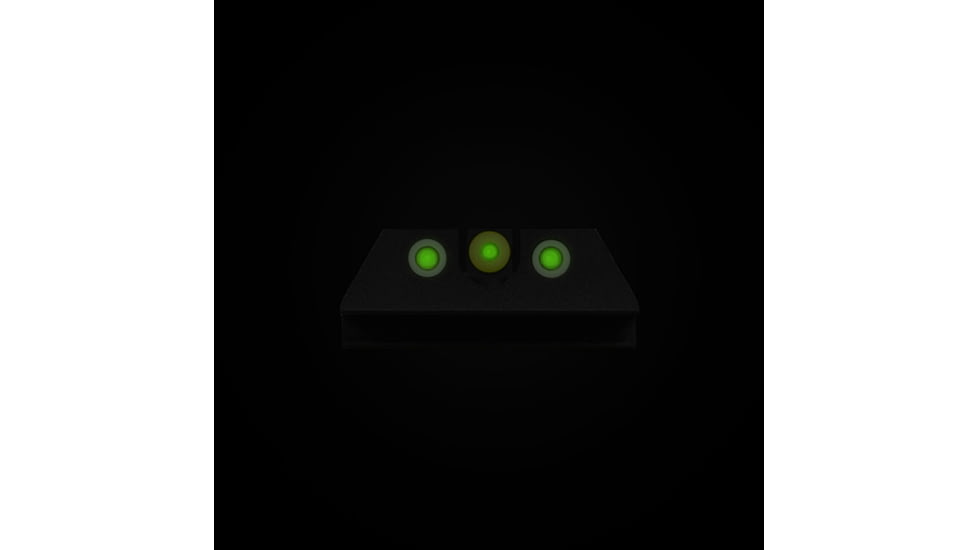 Night Fision Perfect Dot Accur8 Front Night Sights w/ Square Notch Rear for CZ-USA, Yellow Front w/ Green Tritium - Black Rear w/ Gree, fits P-10C, CZU-077-015-YGZG