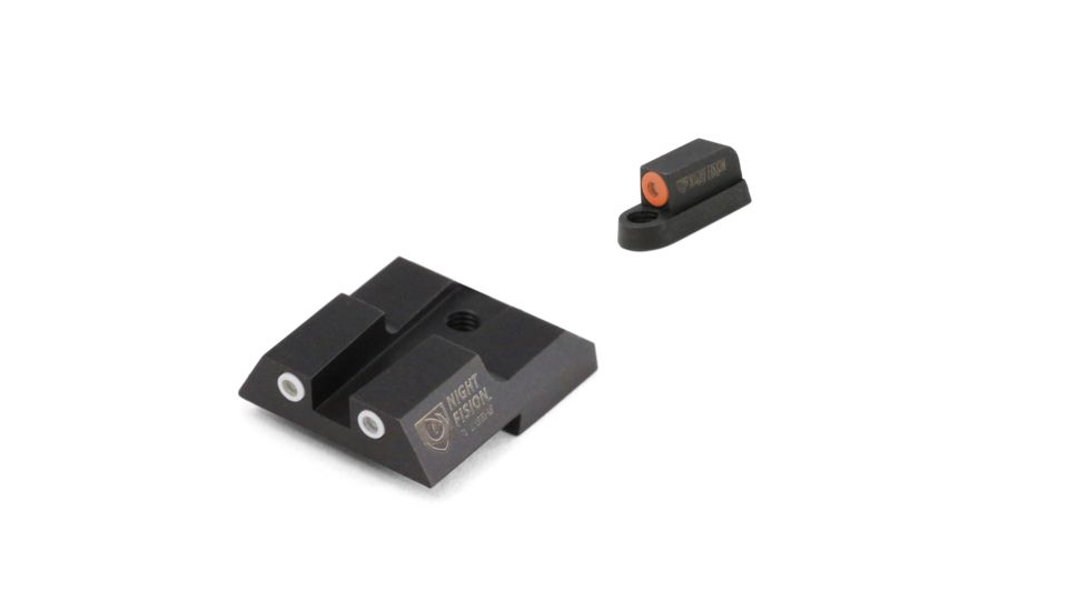 Night Fision Perfect Dot Front Night Sights w/ Square Notch Rear for CZ-USA, Orange Front w/ Green Tritium - White Rear w/ Gree, fits P-07 &amp; P-09, CZU-076-003-OGWG