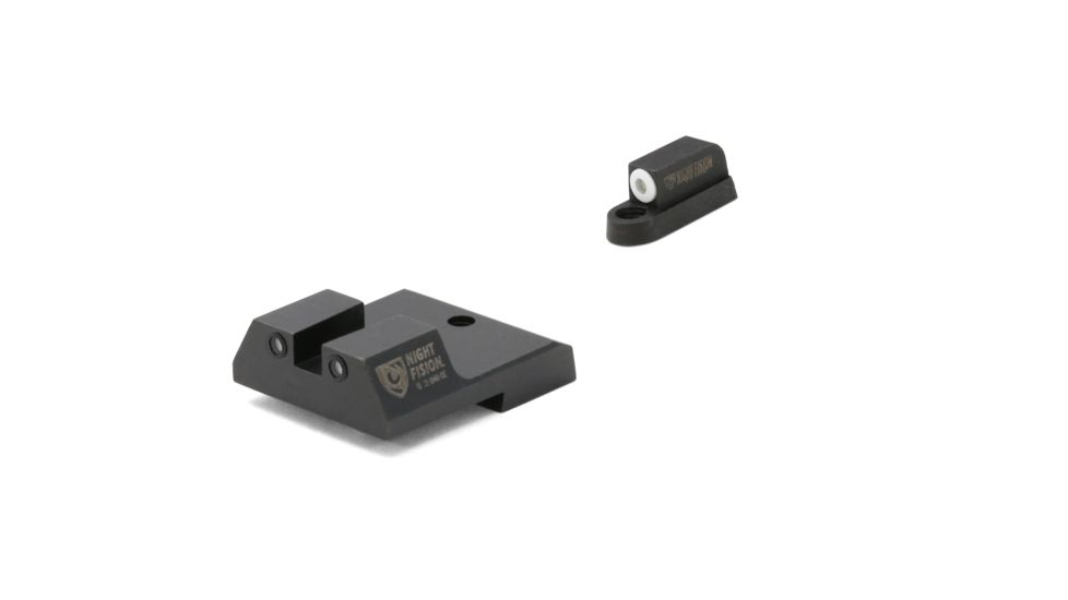 Night Fision Perfect Dot Front Night Sights w/ Square Notch Rear for CZ-USA, White Front w/ Green Tritium - Black Rear w/ Green, fits P-10 C, CZU-077-003-WGZG