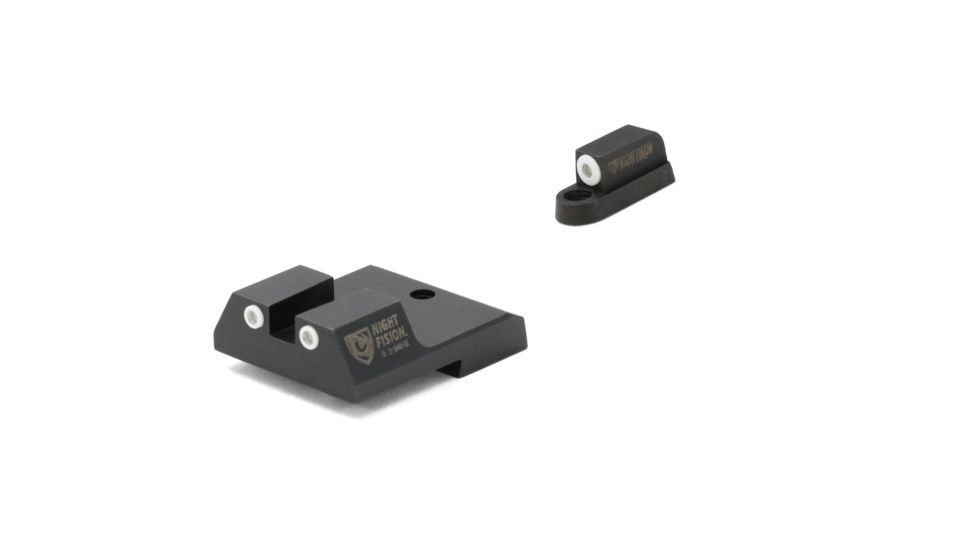 Night Fision Perfect Dot Front Night Sights w/ Square Notch Rear for CZ-USA, White Front w/ Green Tritium - White Rear w/ Green, fits P-10 C, CZU-077-003-WGWG