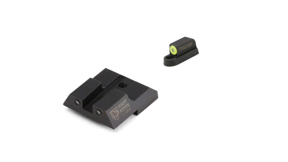 Night Fision Perfect Dot Front Night Sights w/ Square Notch Rear for CZ-USA, Yellow Front w/ Green Tritium - Black Rear w/ Gree, fits P-07 &amp; P-09, CZU-076-003-YGZG