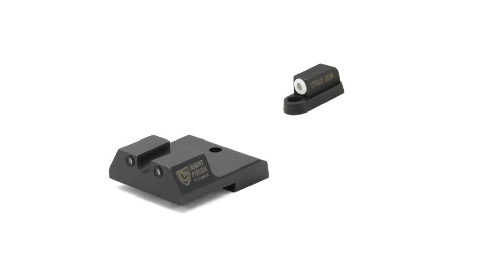 Night Fision Perfect Dot Front Night Sights w/ U Notch Rear for CZ-USA, White Front w/ Green Tritium - Black Rear w/ Green, fits P-10 C, CZU-077-007-WGZG