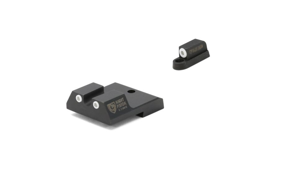Night Fision Perfect Dot Front Night Sights w/ U Notch Rear for CZ-USA, White Front w/ Green Tritium - White Rear w/ Green, fits P-10 C, CZU-077-007-WGWG