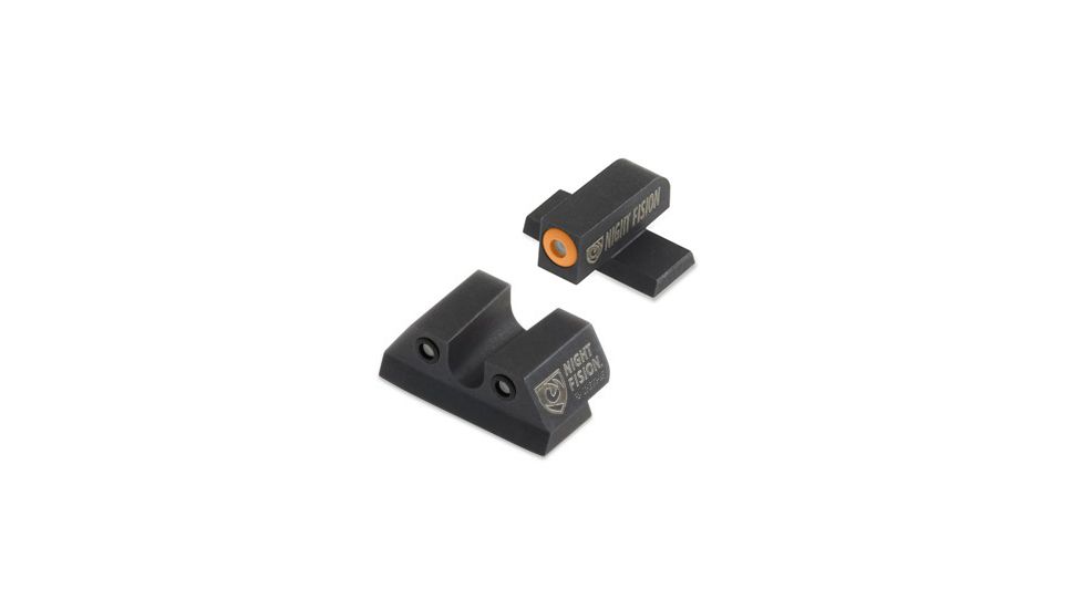 Night Fision Perfect Dot Night Sight Set w/Front, U Rear, Orange Front w/Green Tritium, Black Rear w/Green T, Fits Sig Sauer 9mm &amp; .357 P-Series Pistols with #8, SIG-177-007-OGZG