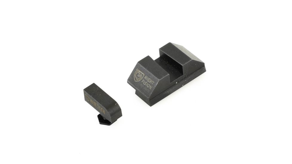 Night Fision Perfect Dot Night Sight Set w/Front, Square Rear, White Front w/Green Tritium, Black Rear w/Green Tr, Fits Glock 20/21/29/30/36/40/41, GLK-002-003-WGZG