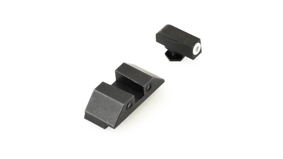 Night Fision Perfect Dot Night Sight Set w/Front, Square Rear, White Front w/Green Tritium, Black Rear w/Green Tr, Fits Glock 20/21/29/30/36/40/41, GLK-002-003-WGZG