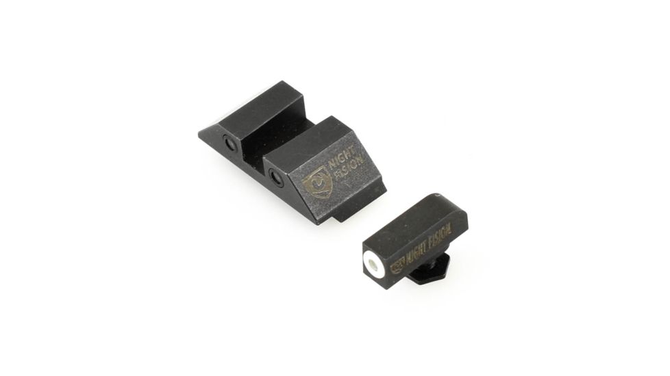 Night Fision Perfect Dot Night Sight Set w/Front, Square Rear, White Front w/Green Tritium, Black Rear w/Green Tr, Fits Glock 20/21/29/30/36/40/41, GLK-002-003-WGZG