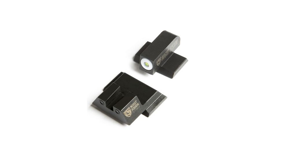 Night Fision Perfect Dot Night Sight Set w/Front, Square Rear, White Front w/Green Tritium, Black Rear w/Green Tr, Fits Smith &amp; Wesson M&amp;P/M&amp;P M2.0/SD9 VE/SD40 VE Mo, SAW-201-003-WGZG