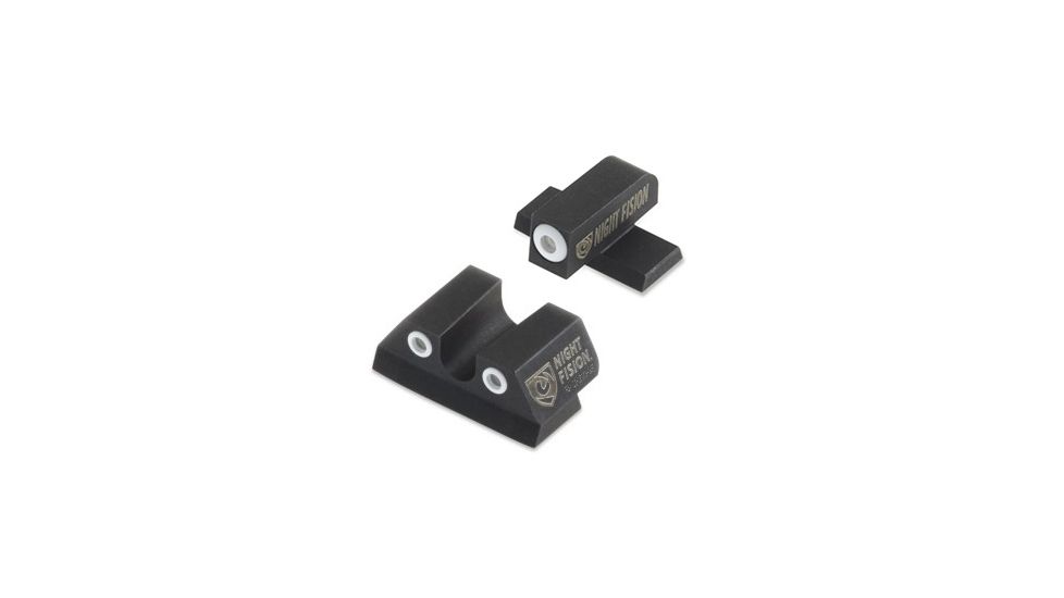 Night Fision Perfect Dot Night Sight Set w/Front, U Rear, White Front w/Green Tritium, White Rear w/Green Tr, Fits Sig Sauer 9mm &amp; .357 P-Series Pistols with #8, SIG-177-007-WGWG