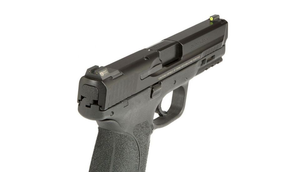 Night Fision Perfect Dot Night Sight Set w/Front, Square Rear, Yellow Front w/Green Tritium, Black Rear w/Green T, Fits Smith &amp; Wesson M&amp;P/M&amp;P M2.0/SD9 VE/SD40 VE Mo, SAW-201-003-YGZG