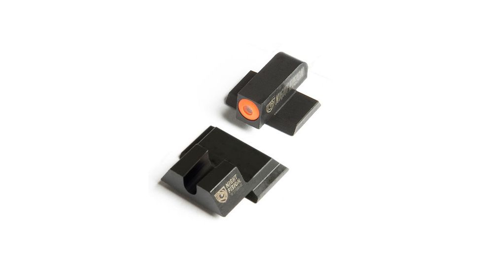 Night Fision Perfect Dot Night Sight Set w/Front, U Rear, Orange Front w/Green Tritium, Blank Rear, Fits Smith &amp; Wesson M&amp;P SHIELD .40/.45/9mm Models, SAW-202-014-OGZX