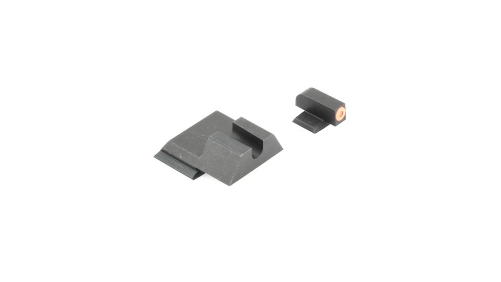 Night Fision Perfect Dot Night Sight Set w/Front, U Rear, Orange Front w/Green Tritium, Blank Rear, Fits Smith &amp; Wesson M&amp;P SHIELD .40/.45/9mm Models, SAW-202-014-OGZX