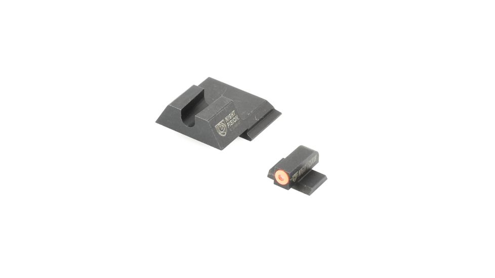 Night Fision Perfect Dot Night Sight Set w/Front, U Rear, Orange Front w/Green Tritium, Blank Rear, Fits Smith &amp; Wesson M&amp;P SHIELD .40/.45/9mm Models, SAW-202-014-OGZX