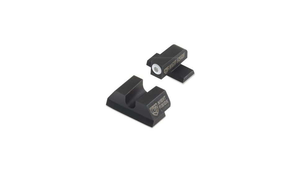Night Fision Perfect Dot Night Sight Set w/Front, U Rear, White Front w/Green Tritium, Blank Rear, Fits Sig Sauer 9mm &amp; .357 P-Series Pistols with #8, SIG-177-014-WGZX