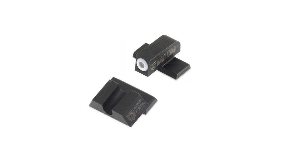 Night Fision Perfect Dot Night Sight Set w/Front, U Rear, White Front w/Green Tritium, Blank Rear, Fits Springfield XD-S &amp; XD-E, SPR-228-014-WGZX