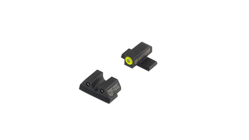 Night Fision Perfect Dot Night Sight Set w/Front, U Rear, Yellow Front w/Green Tritium, Black Rear w/Green T, Fits Sig Sauer .40 S&amp;W &amp; .45 ACP Caliber P-Series , SIG-176-007-YGZG