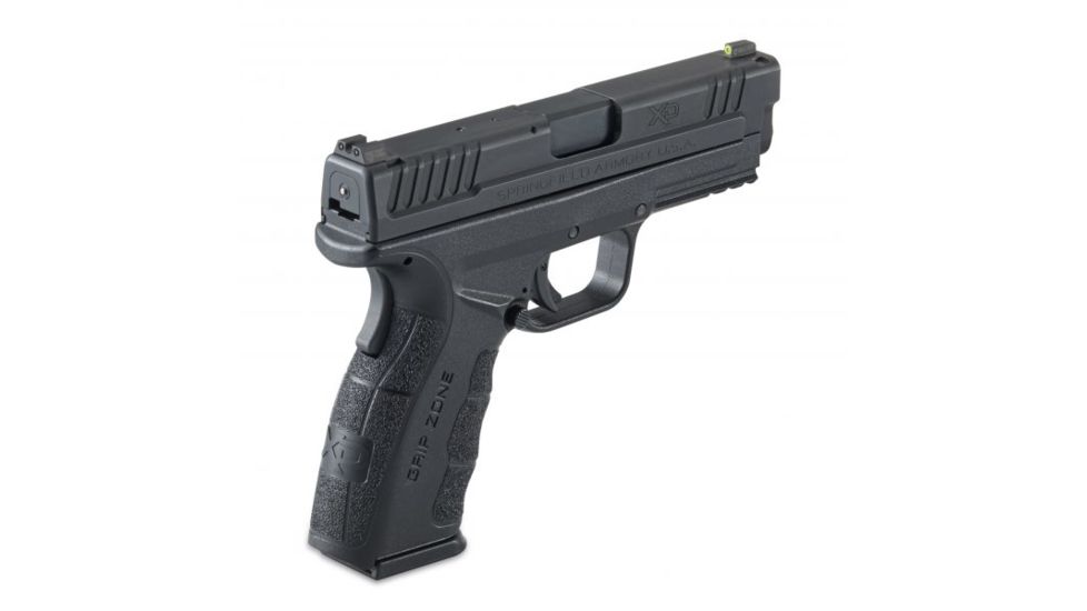 Night Fision Perfect Dot Night Sight Set w/Front, Square Rear, Yellow Front w/Green Tritium, Black Rear w/Green T, Fits Springfield XD-S &amp; XD-E, SPR-228-003-YGZG