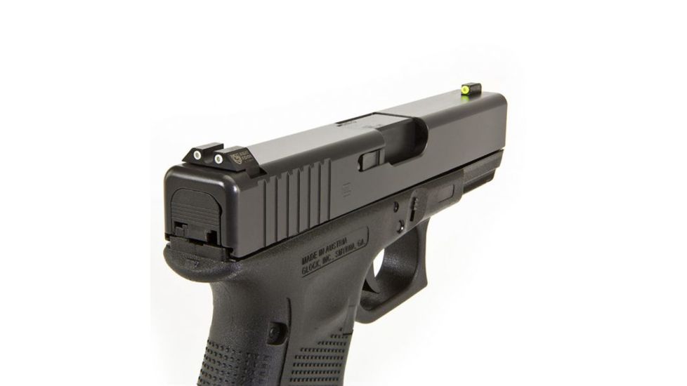 Night Fision Perfect Dot Night Sight Set w/Front, U Rear, Yellow Front w/Green Tritium, White Rear w/Green T, Fits Glock 20/21/29/30/36/40/41, GLK-002-007-YGWG