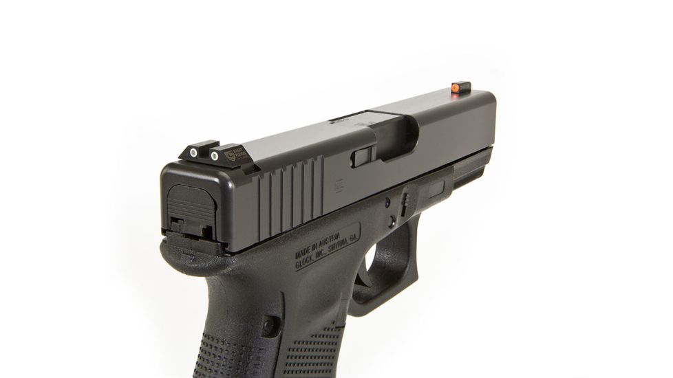 Night Fision Perfect Dot Night Sight Set w/Orange Front, Square White Rear, w/Green Tritium, Glock 42/43, GLK-003-003-OGWG