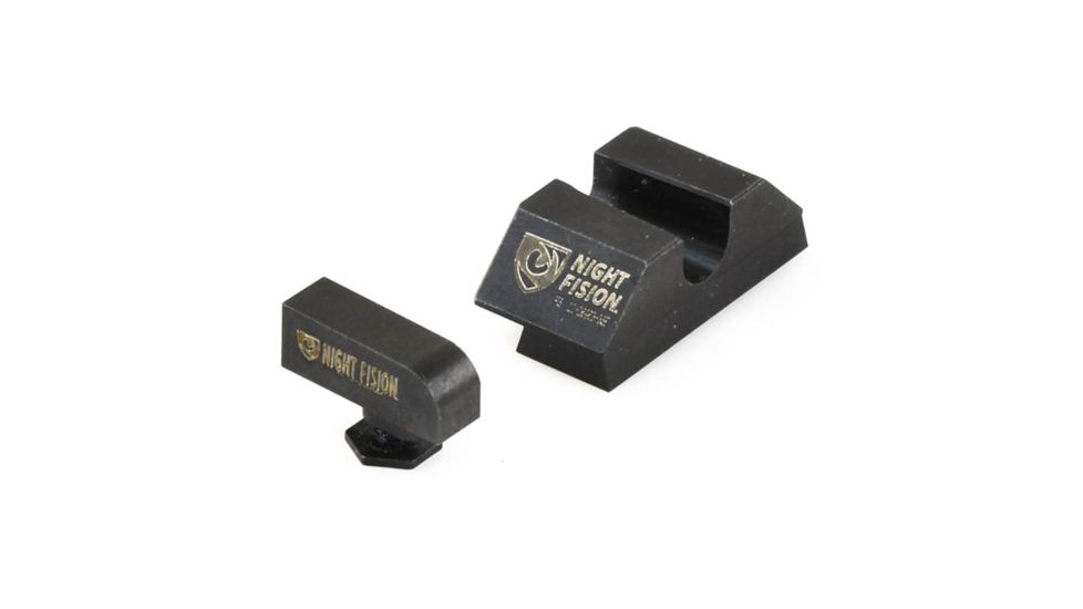 Night Fision Perfect Dot Night Sight Set w/Orange Front, U White Rear, w/Green Tritium, Glock 17/17L/19/22-28/31-35/37-39, GLK-001-007-OGWG