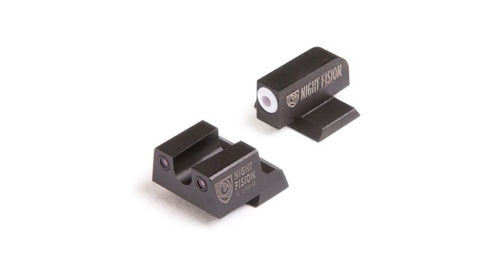 Night Fision Perfect Dot Suppressor Height Night Sight Set w/Front, Square Rear, White Front w/Green Tritium, Black Rear w/Green Tr, Suppressor Height S&amp;W M&amp;P/M&amp;P M2.0, SAW-203-003-WGZG