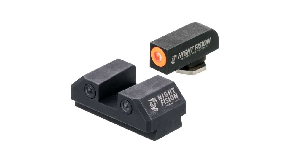 Night Fision Tritium Orange Ring Square Notch Night Sight Set, Taurus G3c, Black, TAU252003OGZG