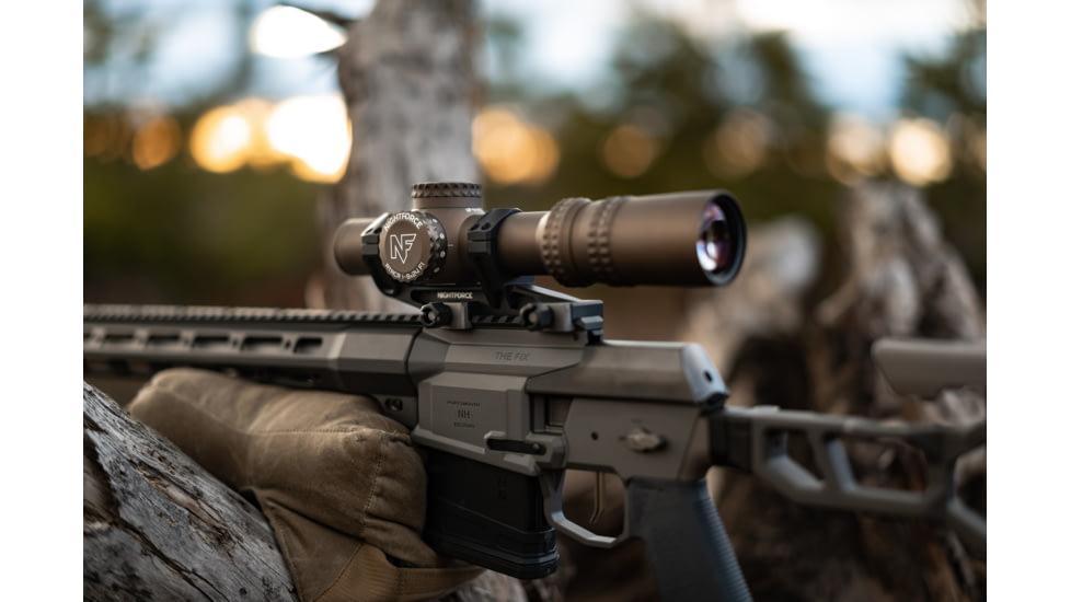 NightForce ATACR Rifle Scope, 1-8x24mm, 34mm Tube, F1/FFP, FC-DMx Reticle, Dark Earth, C672