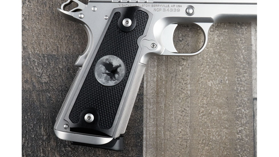 Nighthawk Custom Alumagrips, Government w/ Heinie Logo, Regular Thickness, Ambi Cut, G120