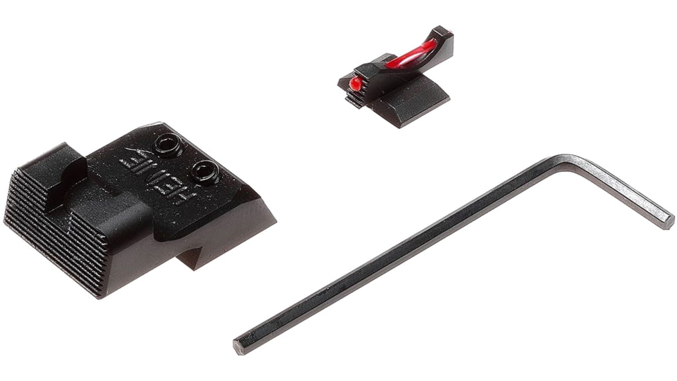Nighthawk Custom Sight Kit Fiber Optic .150, Heinie Ledge Black Rear Sight, Novak Cut, SKI01700