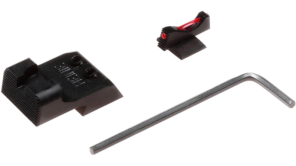 Nighthawk Custom Sight Kit Fiber Optic .190, Heinie Ledge Black Rear Sight, Novak Cut, SKI01706