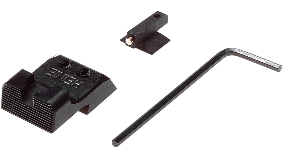 Nighthawk Custom Sight Kit Gold .180, Heinie Ledge Black Rear Sight, Novak Cut, SKI01733