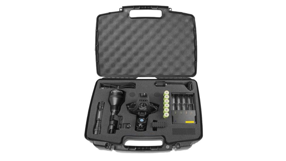 NightSnipe NS750 Tony Tebbe Scan, Shoot, & Recover Kit- Dimmable Adjustable Beam Hunting Light Kit, Dial Dimmer Switch, Red/Red, TT-750D-RR-8889