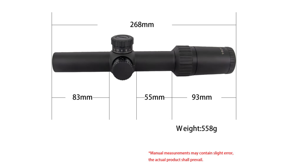 NightStar 1-6x24mm 30mm Tube Rifle Scope, First Focal Plane, Illuminated Reticle, Black, NS11038F2
