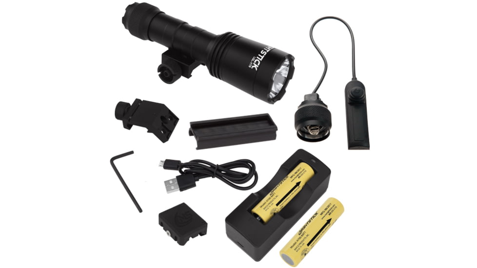 Nightstick Rechargeable Full-Size Long Gun Light Kit, 1500 Lumens, Black, LGL-170