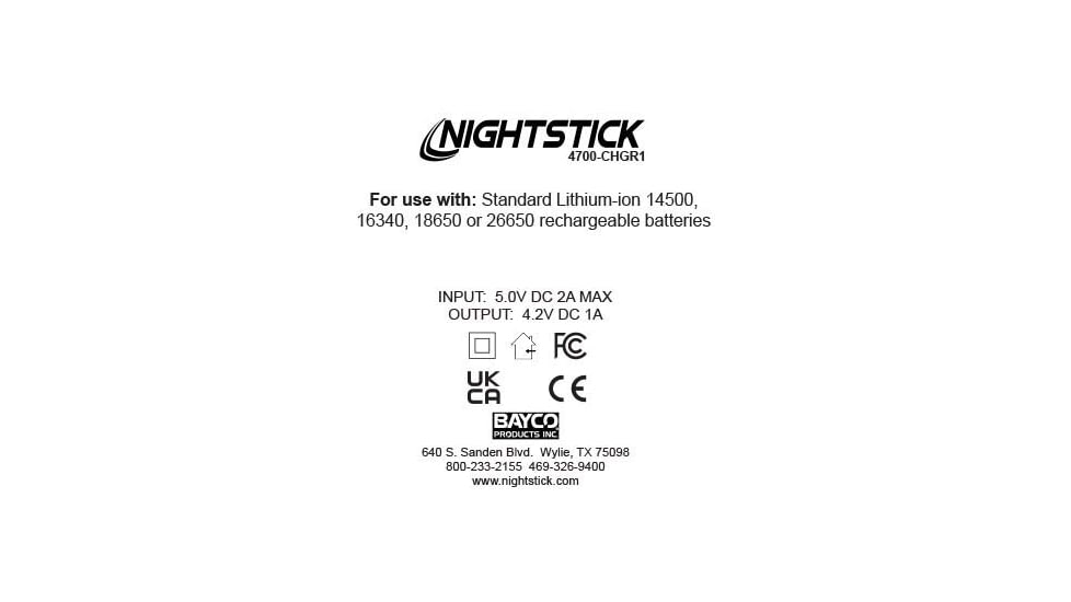 Nightstick Usb Battery Charger For 4700-batt - 4700-CHGR1