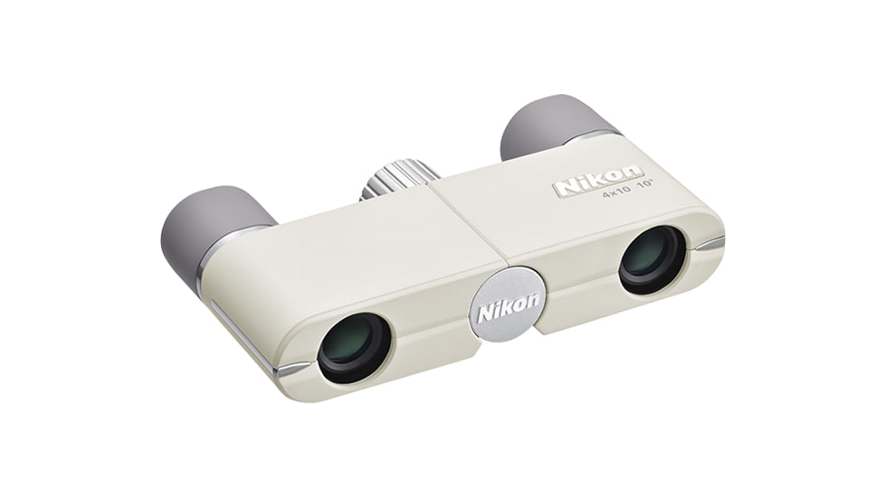Nikon CF 4x10mm Roof Prism Binoculars, Ivory White, 16841
