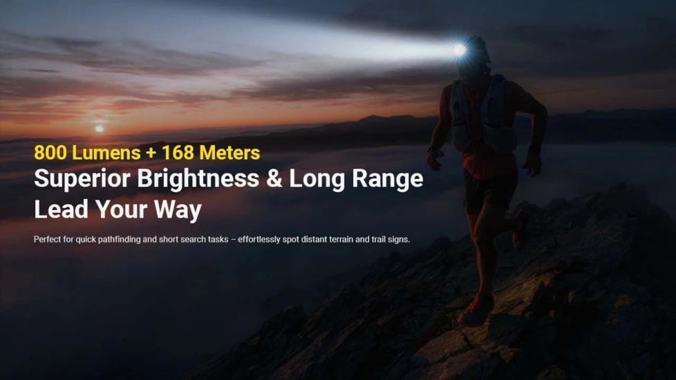 Nitecore UT27 MCT Pro HLB1500 Li-ion Battery Pack/AAA 800 Lumens 3 Color Temperatures Running Headlamp