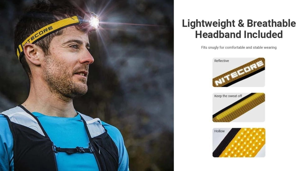 Nitecore UT27 MCT Pro HLB1500 Li-ion Battery Pack/AAA 800 Lumens 3 Color Temperatures Running Headlamp