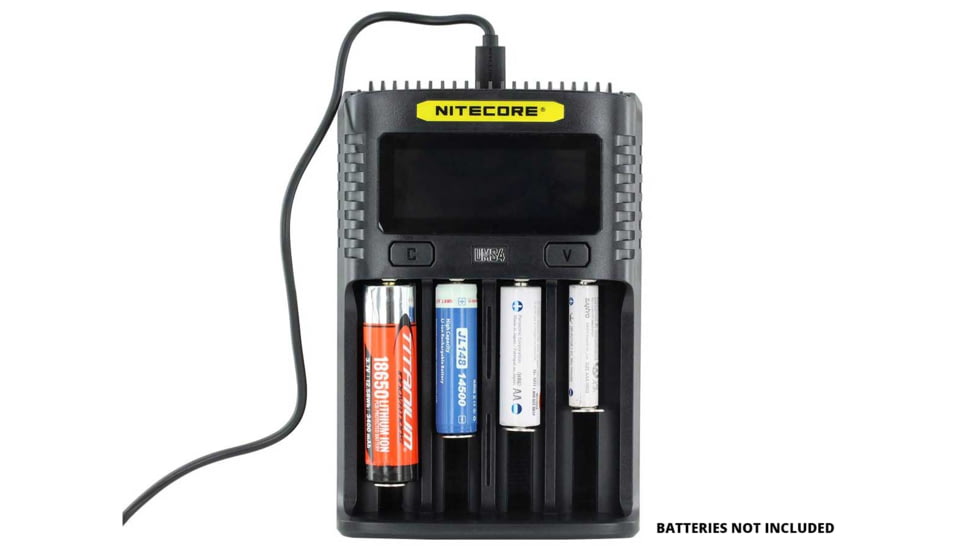 Nitecore Intelligent USB Superb Battery Charger, IMR/Li-ion/LiFePO4/NI-Cd/Ni-MH, Quad Channel, 4000 mA max Charge Current, Black, UMS4
