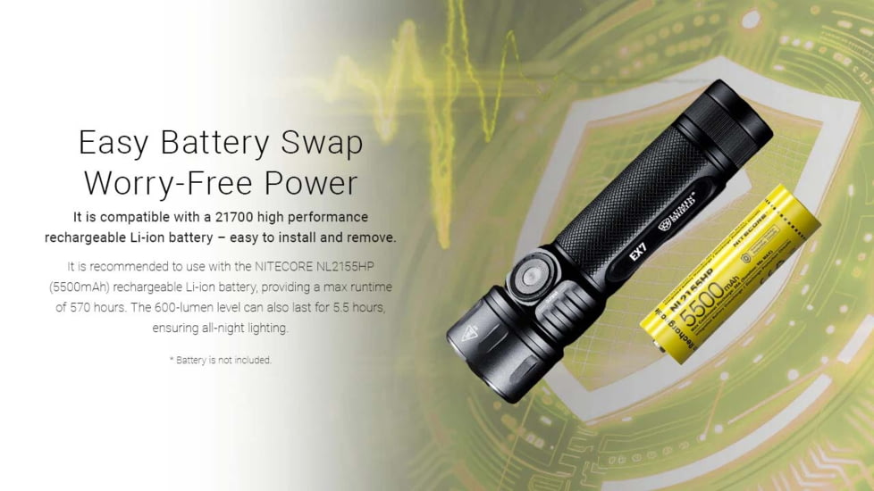 Nitecore EX7 USB-C Rechargeable 6000 Lumens LED Flashlight