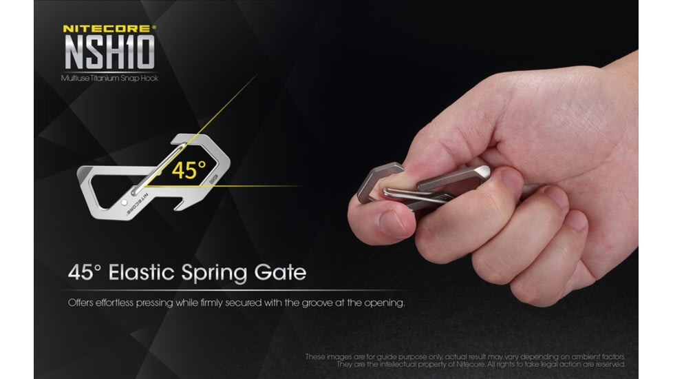 Nitecore NSH10 Titanium Carabiner Multi-Tool, Silver, 6952506493692