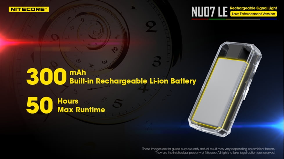 Nitecore NU07 LE 5-Color Rechargeable Signal Light for Helmet or Molle, Black, 6952506406456