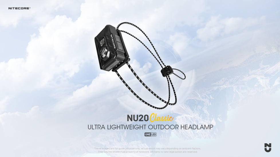 Nitecore NU20 Classic 360 Lumen USB-C Lightweight Outdoor Headlamp, Black, NU20C