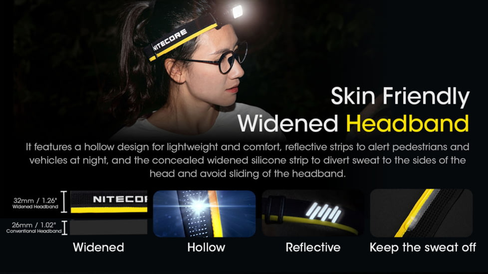 Nitecore NU43 18650 Rechargeable Headlamp, 1400 lumens, USB-C, Black, FL-NITE-NU43