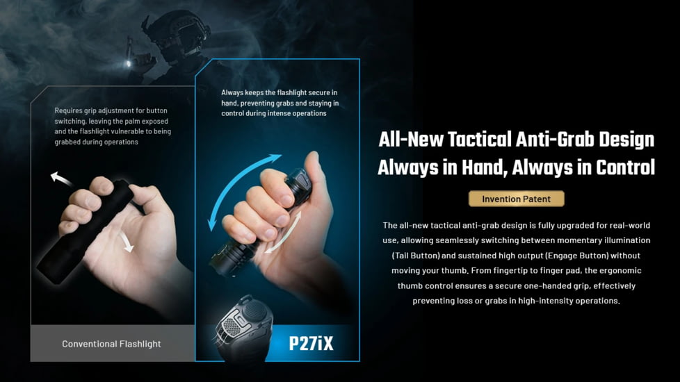 Nitecore P27iX 5000 Lumen 21700 Li-Ion Rechargeable LED Customizable Tactical Flashlight w/ Multi-Beam Modes