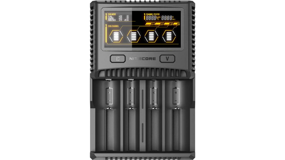 Nitecore SC4 4-Slot Superb Universal Charger for Batteries, Black, 6952506491513